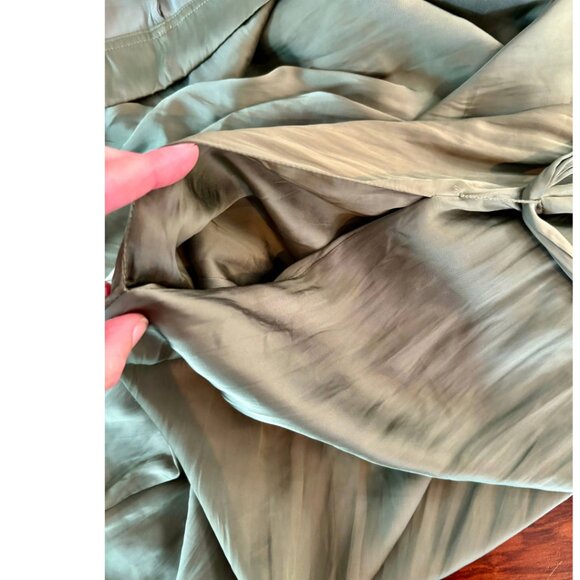 Zadig & Voltaire Ray Satin Maxi Dress Sage Green - Parisian Glamour Size M - Picture 14 of 15